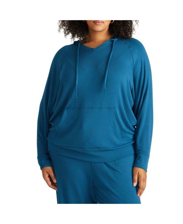 ユニバーサル スタンダード レディース アウター パーカー・スウェット Vネック プラスサイズ Universal Standard Plusize V Neck Hoodie Blue teal ブ
