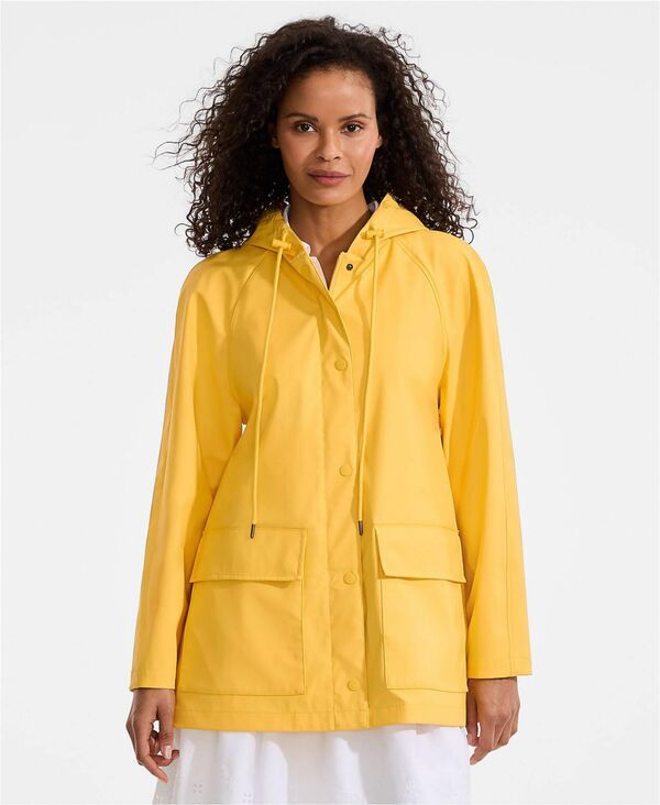 ランズエンド レディース アウター コート A ライン プチ Lands End Womens Petite Squall Aline Slickeraincoat Goldenrod