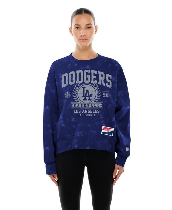 ニューエラ レディース アウター パーカー・スウェット シャツ New Era Womens Royalos Angeles Dodgers Throwback Oversized Boxy Swea