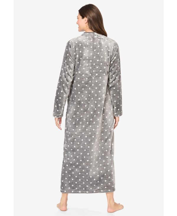 ドリームスアンドコー レディース アンダーウェア ナイトウェア プラスサイズ Dreams Co Womens Plusize Plush ZipFront Robe Plum burst heart