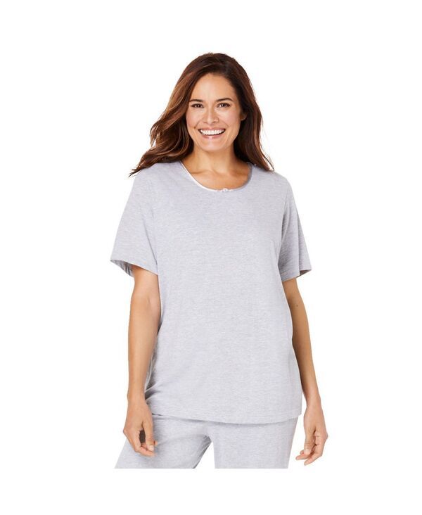 ドリームスアンドコー レディース アンダーウェア ナイトウェア Tシャツ Dreams Co Womens Dreams and Co Sleep Tee Heather grey グレー