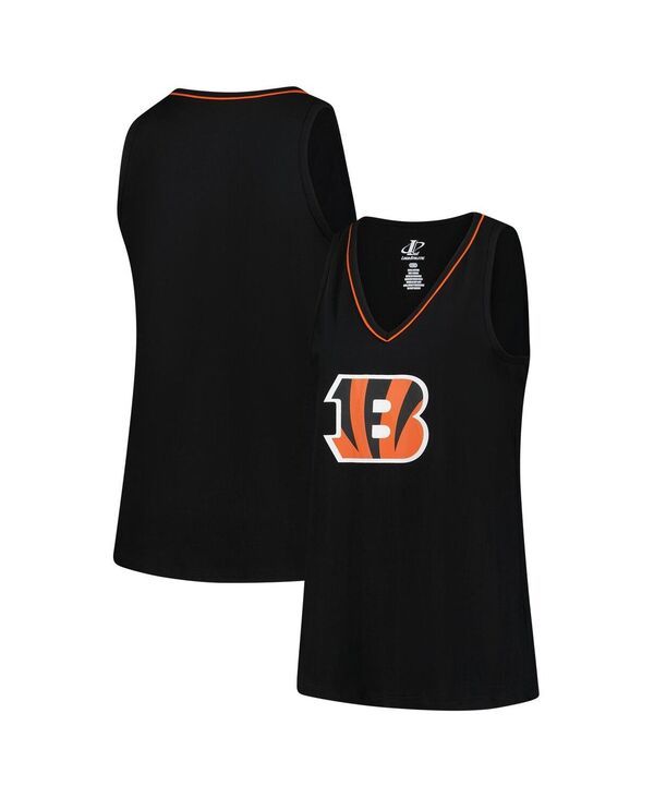 ロゴアスレチック レディース トップス タンクトップ Vネック プラスサイズ Logo Athletic Womens Black Cincinnati Bengals Plusize Stellar