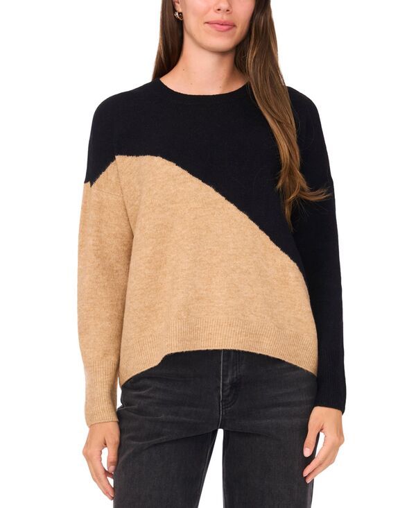 サムアンドジェス レディース アウター ニット・セーター カラーブロック Sam Jess Womens Vertical Colorblock Sweater Latte Hthrrich Blac