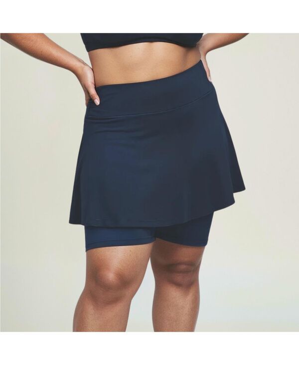 カリプサ レディース 水着 ボトムスのみ プラスサイズ ショートパンツ スカート Calypsa Plusize Fla red MidThigh Swim Skirt With Bike Short