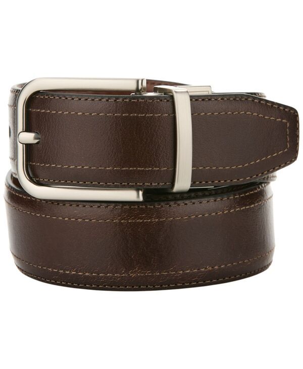 ペリーエリス メンズ アクセサリー ベルト レザー Perry Ellis Portfolio Mens Classic Stitch Leather Dress Belt Dark BrownBro