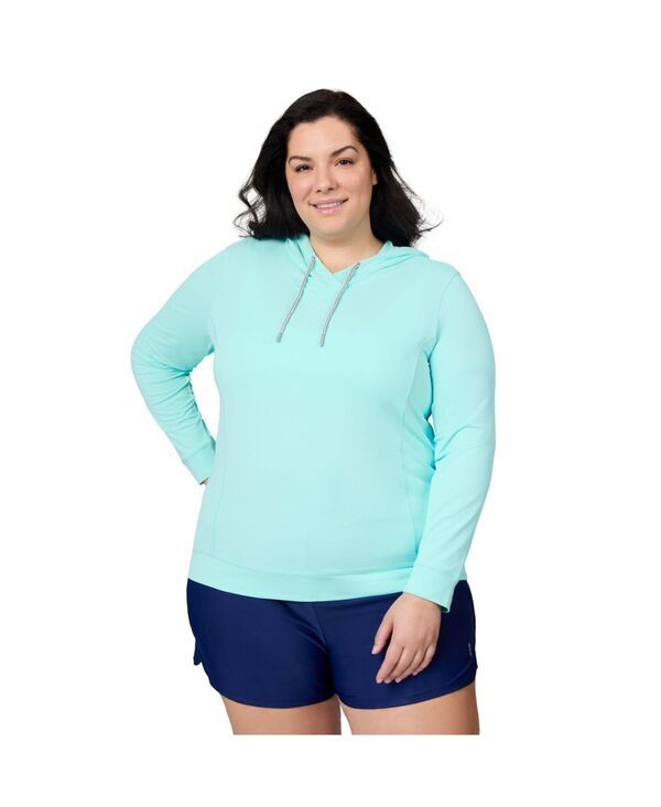 フリー カントリー レディース アウター パーカー・スウェット プラスサイズ Free Country Plusize SunFree UPF Hoodie Aqua アクア