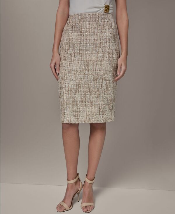ダナ キャラン ニューヨーク レディース ボトムスカート Donna Karanew York Womens KneeLength Skirt Dark Creamulti クリーム