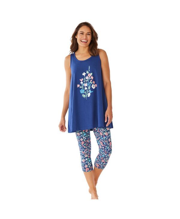 ドリームスアンドコー レディース アンダーウェア ナイトウェア キャップ Dreams Co Womens Dreams and Co Scoopneck Tank and Capri Legging 15,606円