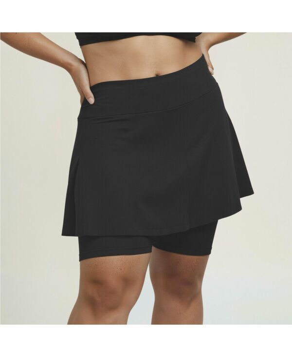 カリプサ レディース 水着 ボトムスのみ プラスサイズ ショートパンツ スカート Calypsa Plusize Fla red MidThigh Swim Skirt With Bike Short