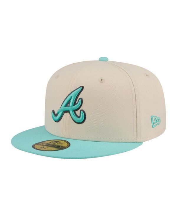 ニューエラ メンズ アクセサリー 帽子 New Era Mens Light BeigeTurquoise Atlanta Braves TwoTone Color Pack 59FIFTY Fitt