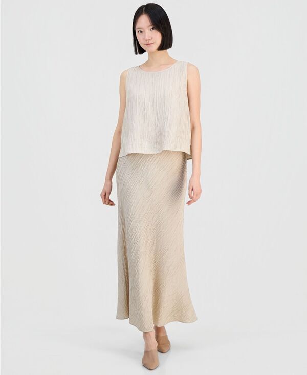 エイリーンフィッシャー レディース ボトムスカート シルク Eileen Fisher Womensilk Textu red PullOn Skirt Parus