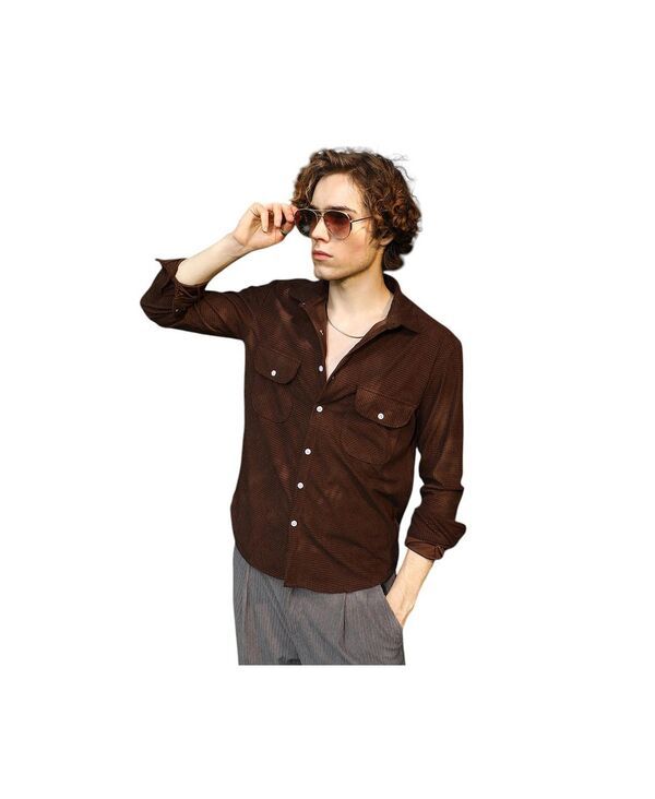 キャンパスストラ メンズ トップス シャツ Campusutra Mens Tactile Utility Shirt Brown ブラウン