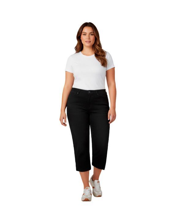 アベニュー レディース ボトムス デニムパンツ AVENUE Womens Butter Denim Straight Crop Black ブラック