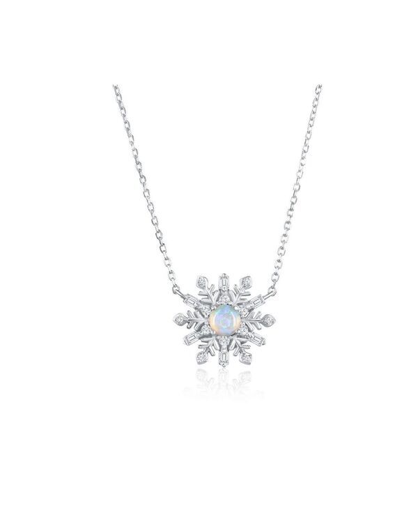 カリビアントレジャーズ レディース アクセサリー ネックレス・チョーカー・ペンダントトップ レース Caribbean Treasuresterling Opal CZ Snowflake Neckl