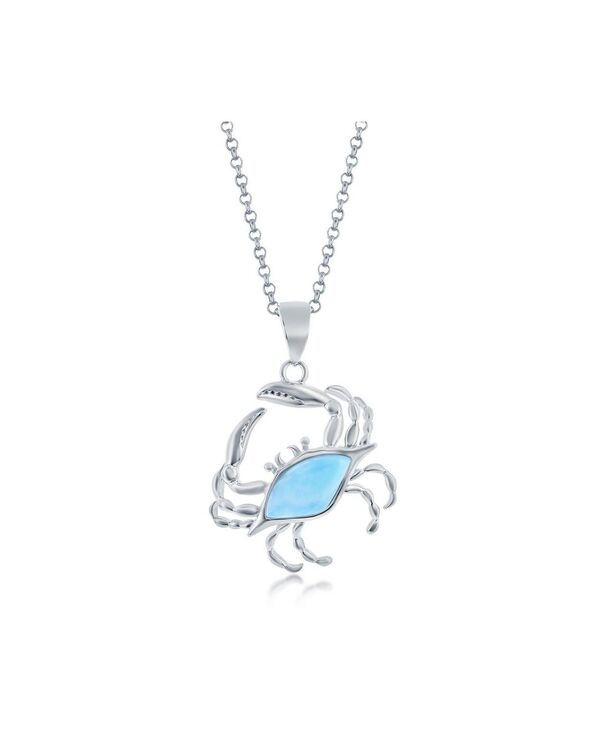 カリビアントレジャーズ レディース アクセサリー ネックレス・チョーカー・ペンダントトップ レース Caribbean Treasuresterling Silver Larimar Crab Nec