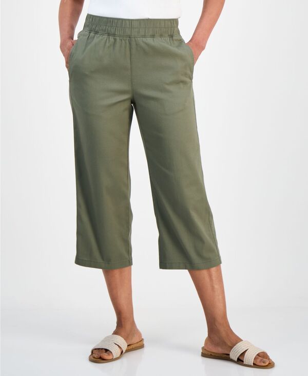 スタイルアンドコー レディース ボトムス カジュアルパンツ キャップ Style Co Womens PullOn WideLeg Capri Pants Olive Sprig オリーブ