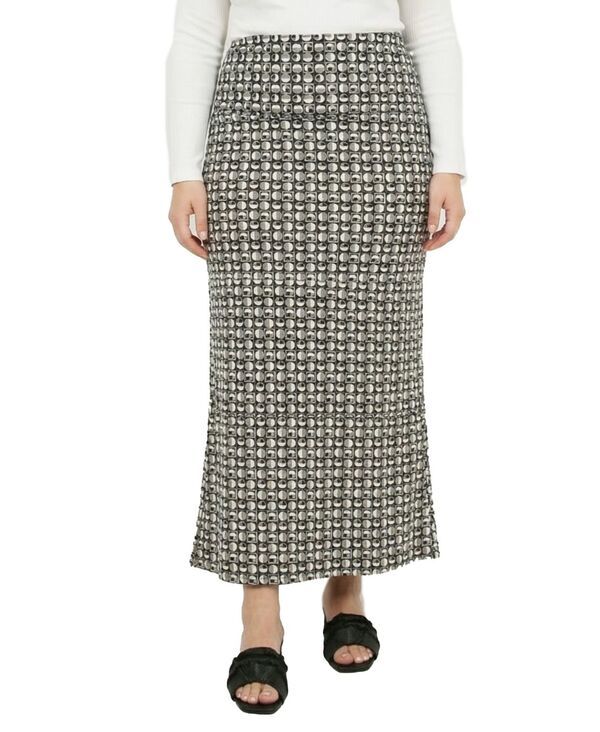 24 セブンコンフォート レディース ボトムスカート プラスサイズ プリント マキシ 24seven Comfort Apparel Plusizessential Curvy Geometric P