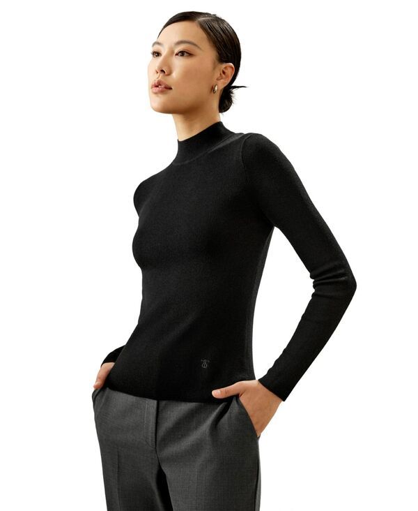 リリーシルク レディース アウター ニット・セーター LILYSILK Womens Essential Cashmere Blend Sweater Top Black ブラック