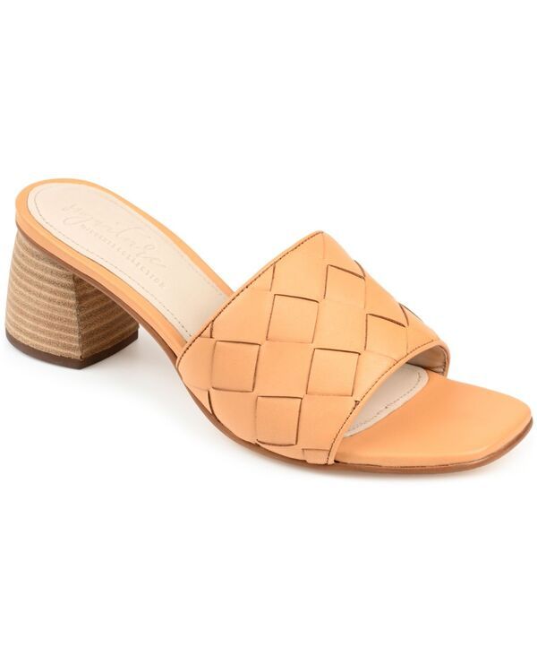 ジュルネ シグネチャー レディース シューズ サンダル ヒール Journee Signature Womens Kellee Woven Block Heel Sandals Tan タン