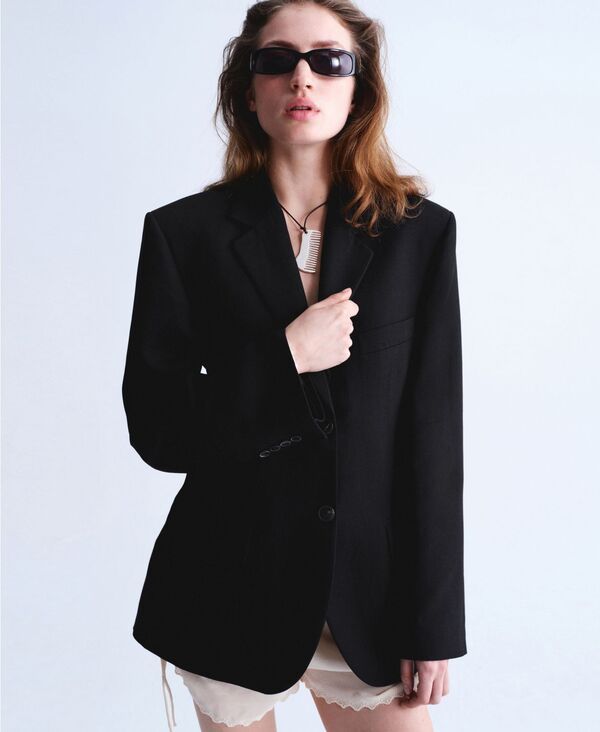マンゴ レディース アウター ジャケット・ブルゾン ブレザー MANGO Selection Womens Fitted Suit Blazer Black ブラック