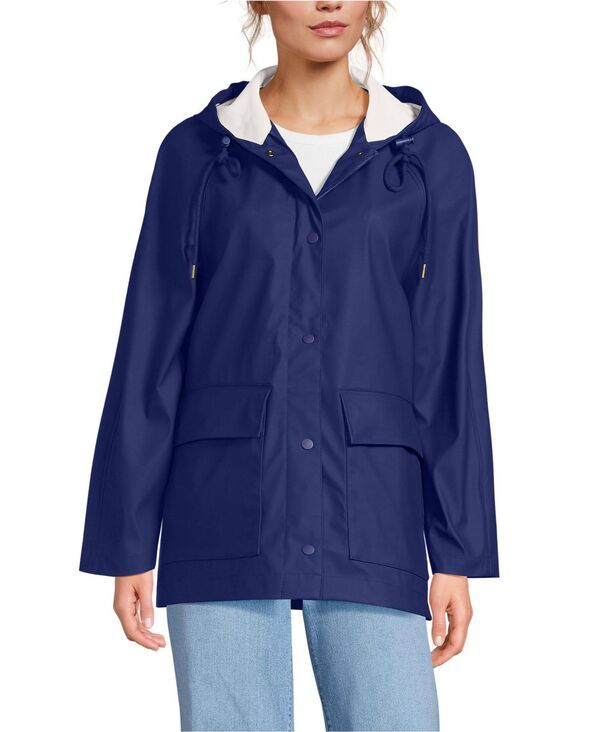 ランズエンド レディース アウター コート A ライン Lands End Womensquall Aline Slickeraincoat Midnight sky
