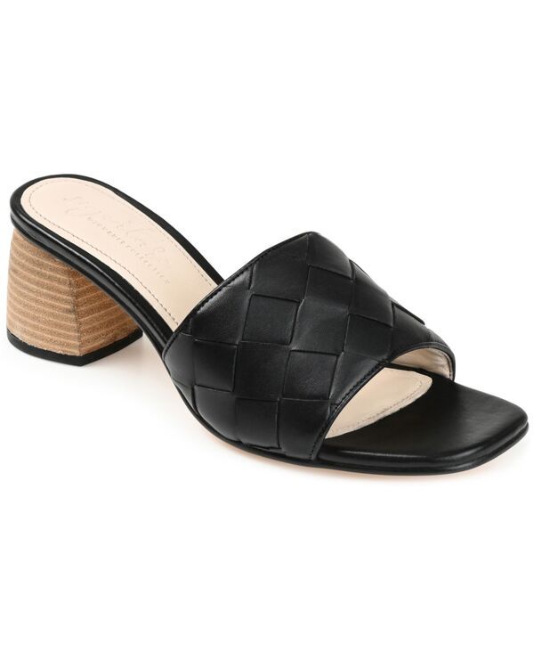 ジュルネ シグネチャー レディース シューズ サンダル ヒール Journee Signature Womens Kellee Woven Block Heel Sandals Black ブラック