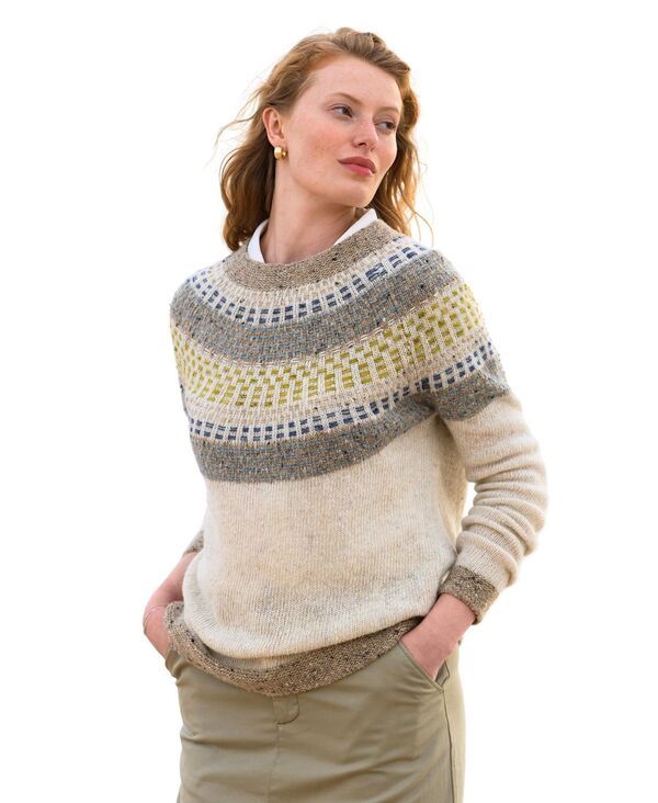 ケルティックアンドコー レディース アウター ニット・セーター Celtic Co Womens Float Stitch Yoke Donegal Sweater Ecru エクリュ