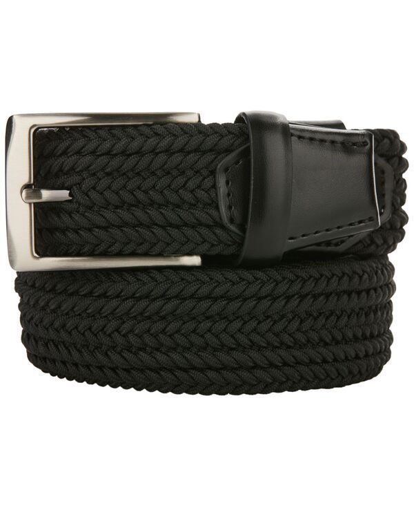 ペリーエリス メンズ アクセサリー ベルト Perry Ellis Portfolio Mens Channel Braided Stretch Belt Black ブラック