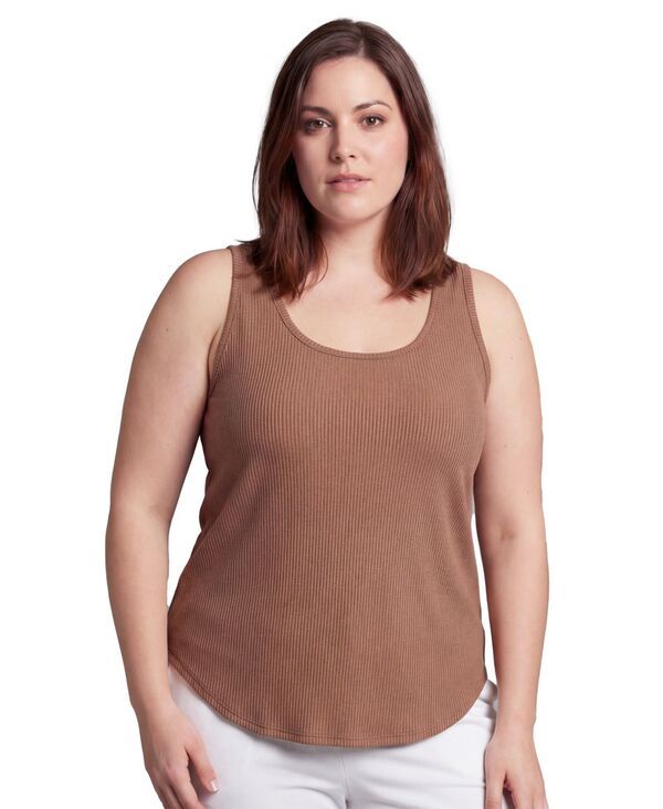 24 セブンコンフォート レディース トップス タンクトップラスサイズ リブ ニット 24seven Comfort Apparel Plusize Curvy Ribbed Knit Long Fl