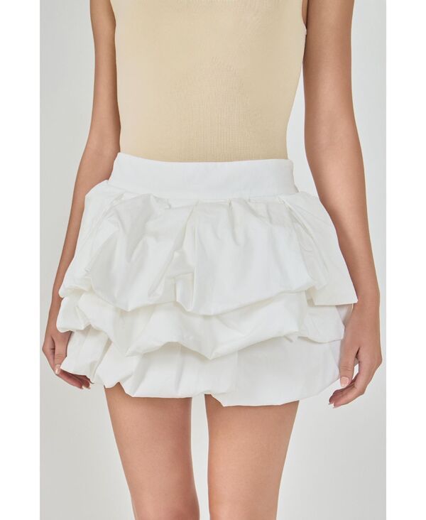 エンドレスローズ レディース ボトムスカート ティアード ミニ endless rose Womens Tie red Bubble Mini Skirt White ホワイト
