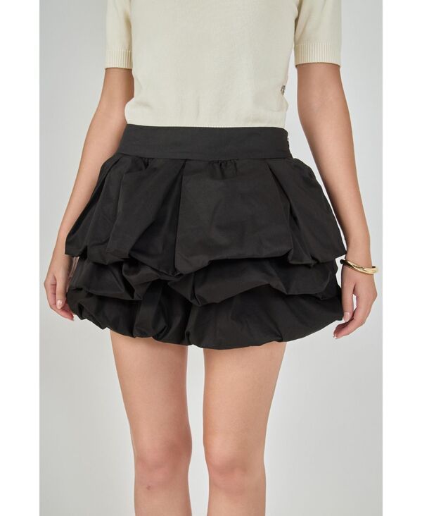 エンドレスローズ レディース ボトムスカート ティアード ミニ endless rose Womens Tie red Bubble Mini Skirt Black ブラック