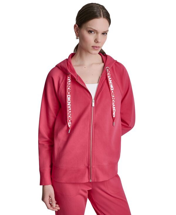 ダナ キャラン ニューヨーク レディース アウター パーカー・スウェット 長袖 DKNY Sport Womens TwoTone ZipFront LongSleeve Hoodie Punch
