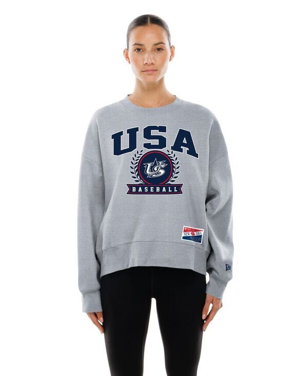ニューエラ レディース アウター パーカー・スウェット シャツ フリース New Era Womens Gray USA Baseball 2026 World Baseball Classic Mi