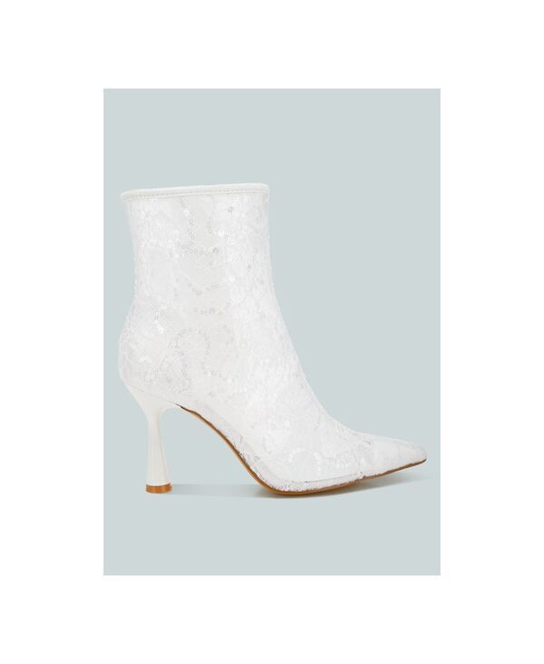 ラグアンドコー レディース シューズ ブーツ・レインブーツ スパンコール レース Rag Co Rag and Co Womensamia Sequin Lace Boots White ホワイト