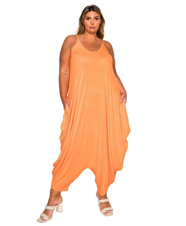 リブド レディース トップス ジャンプスーツ プラスサイズ L I V D Plusize Quinn Pocket Jumpsuit Orange オレンジ