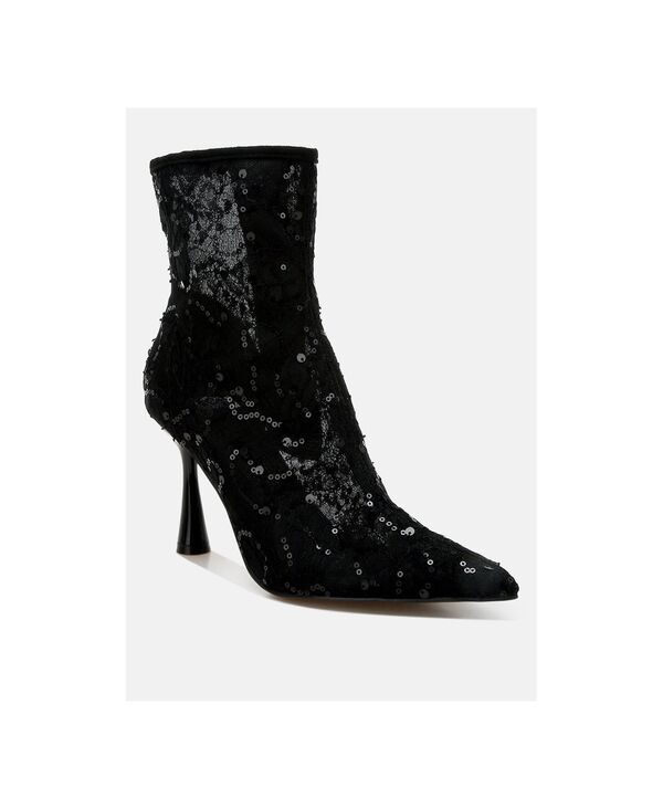 ラグアンドコー レディース シューズ ブーツ・レインブーツ スパンコール レース Rag Co Rag and Co Womensamia Sequin Lace Boots Black ブラック