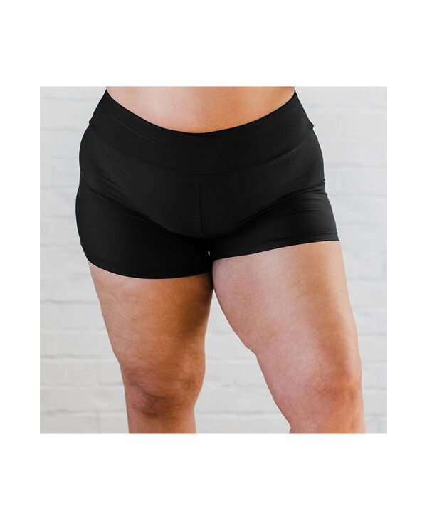 カリプサ レディース 水着 ボトムスのみ プラスサイズ ショートパンツ Calypsa Plusize Chlorine Resistant High Waisted Swim Shorts Blac