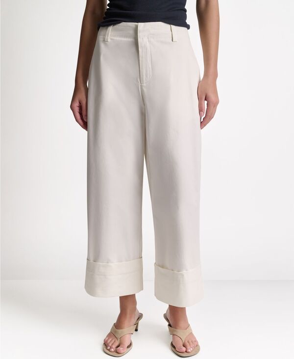 ビーシビージー レディース ボトムス カジュアルパンツ クロップド BCBG Womens Cuffed WideLeg Cropped Pants White ホワイト