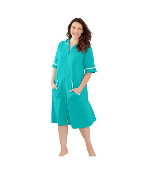 ドリームスアンドコー レディース アンダーウェア ナイトウェア プラスサイズ パイル Dreams Co Plusize Dreams and Co Short French Terry Robe A