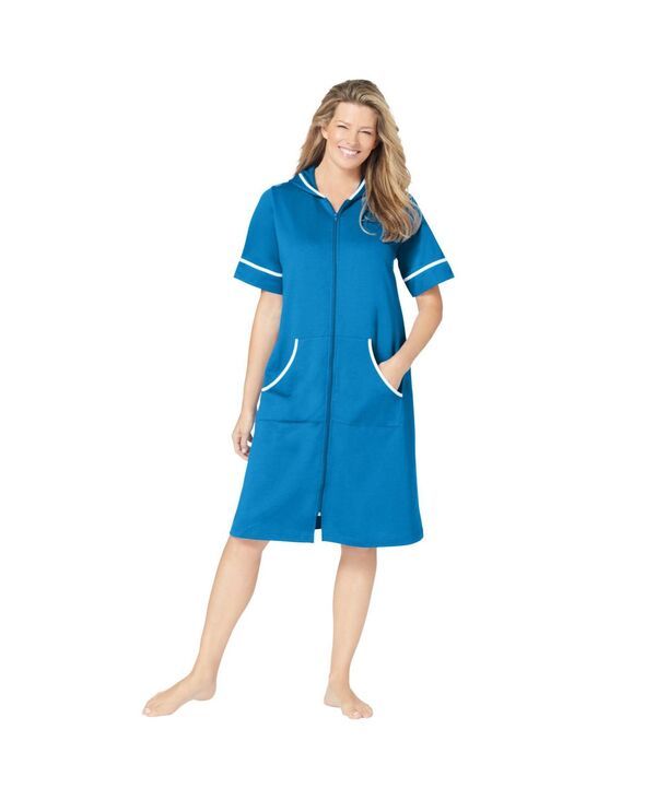 ドリームスアンドコー レディース アンダーウェア ナイトウェア プラスサイズ パイル Dreams Co Plusize Dreams and Co Short French Terry Robe P