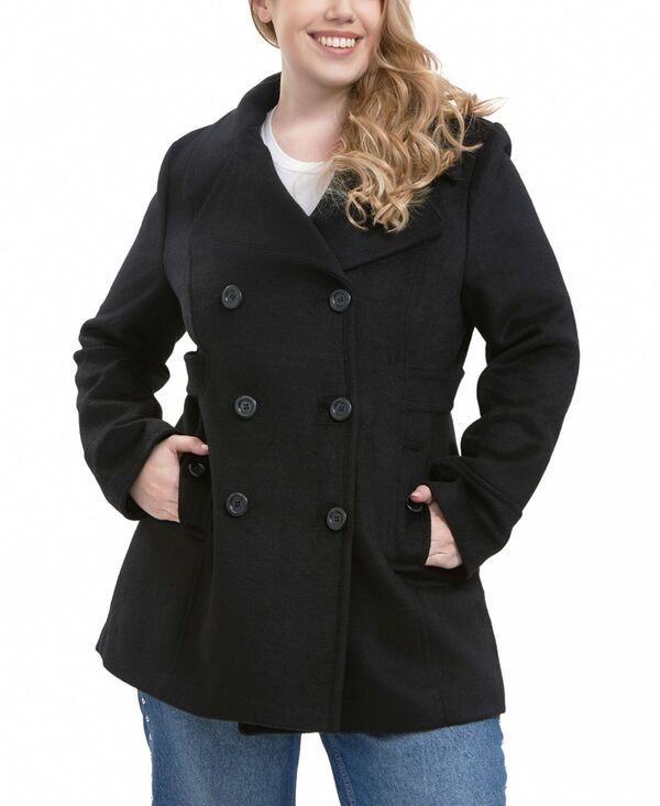 ビージーエスディー レディース アウター ジャケット・ブルゾン プラスサイズ ウール コート BGSD Plusize Riley Wool Blend Pea Coat Black ブラック