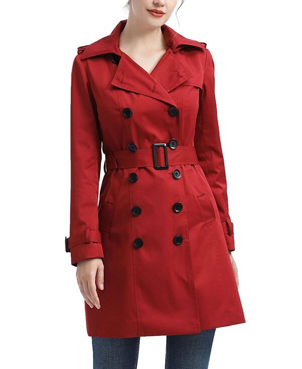 キミアンドカイ レディース アウター コート Womens kimi kai Classic Hooded Trench Coat Red レッド