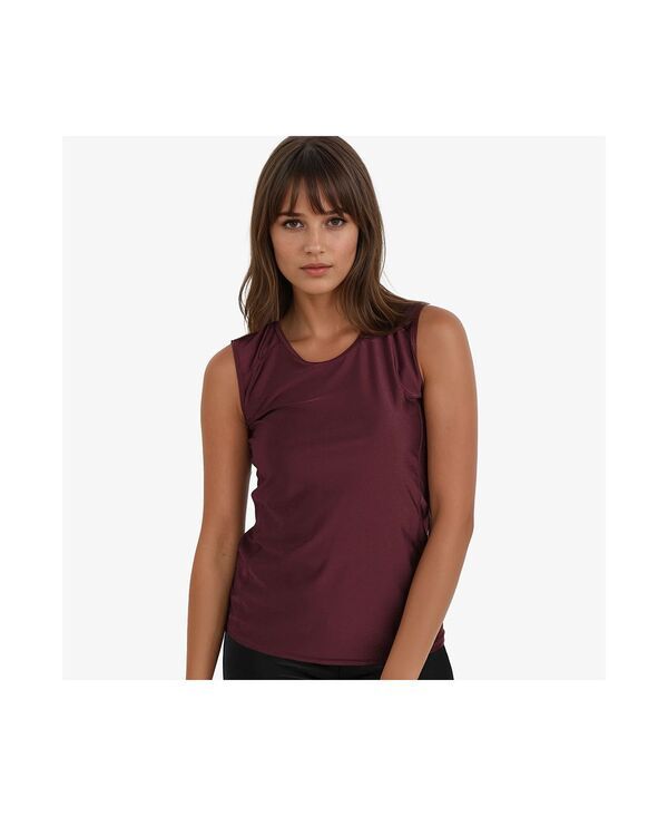 カリプサ レディース 水着 トップのみ プラスサイズ Calypsa Plusize Loose Fitankini UPF 50 Maya Swim Top Wine ワイン