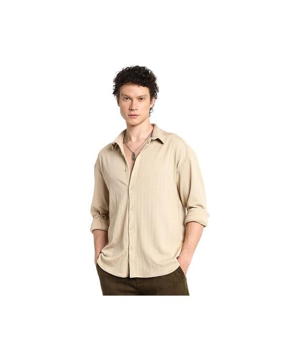 キャンパスストラ メンズ トップス シャツ Campusutra Mens Light Beige SpearTextu red Shirt Beigekhaki カーキ
