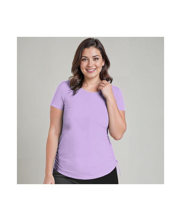 カリプサ レディース 水着 トップのみ プラスサイズ Calypsa Plusize UPF 50 Short Sleeve Adele Swim Top Lavender ラベンダー