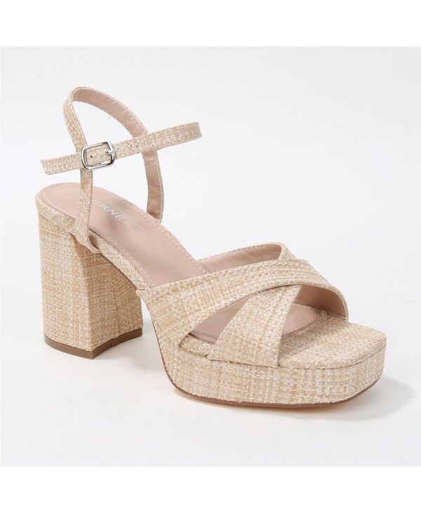 バーネス レディース シューズ サンダル プラットフォーム ヒール BERNESS Guadalupe Crisscrosstraps Platform Heels Raffia