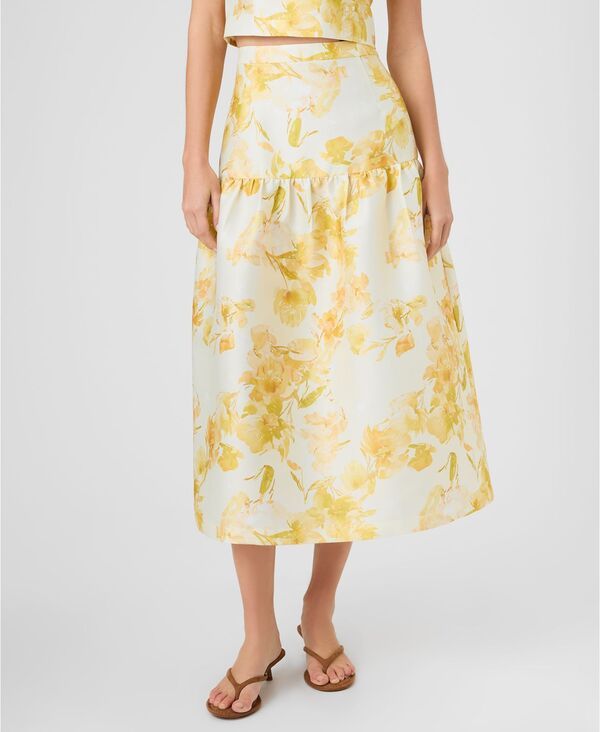 フレンチコネクション レディース ボトムスカート プリント ミディ French Connection Womens Printed Midi Skirt Daisyellow Sophie Fleu