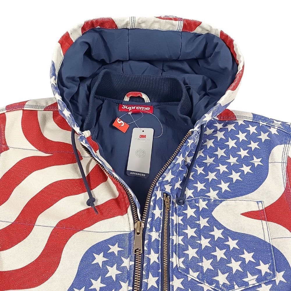 SUPREME シュプリーム 26SS Flag Quilted Hooded Work Jacket 星条旗柄