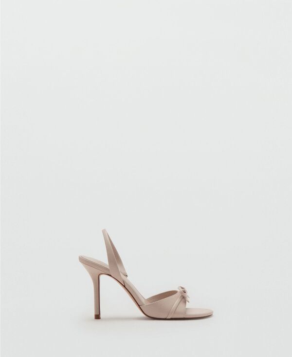 マンゴ レディース シューズ サンダル ヒール MANGO Womens Bow Detail Strappy Heeled Sandals Nude
