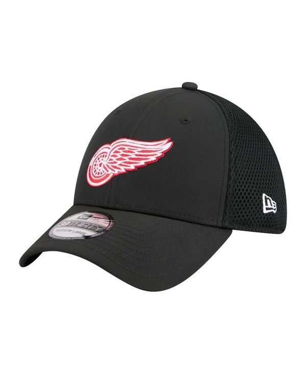 ニューエラ メンズ アクセサリー 帽子 ロゴ New Era Mens Black Detroit Red Wings Logo 39THIRTY Flex Hat Black ブラック